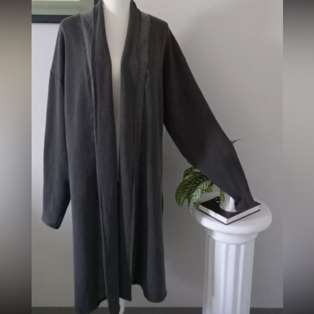 JOAH BROWN Oversized Cardigan Fleece poly cotton oversized Cardigan OS Gray